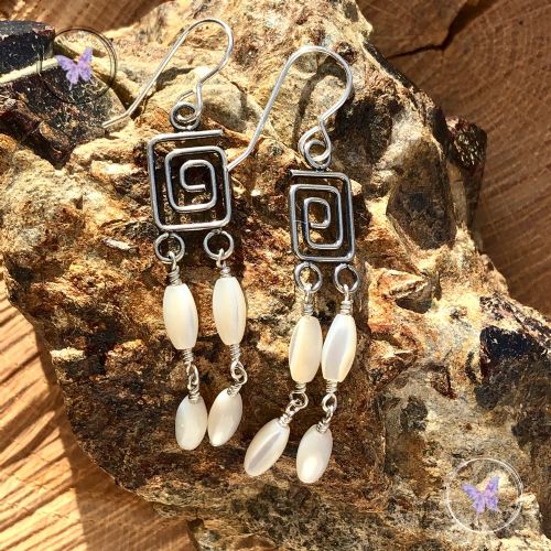 Mother Of Pearl Chandelier Drop Earrings